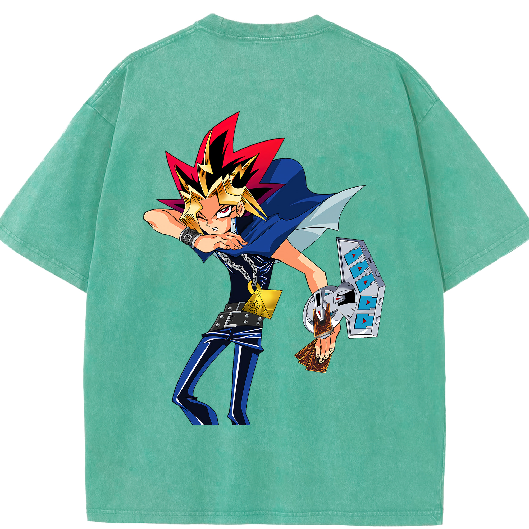 （画像用） 遊☆戯☆王 Yu-Gi-Oh! 綿100% ヴィンテージ風 半袖Tシャツ（背面プリント）